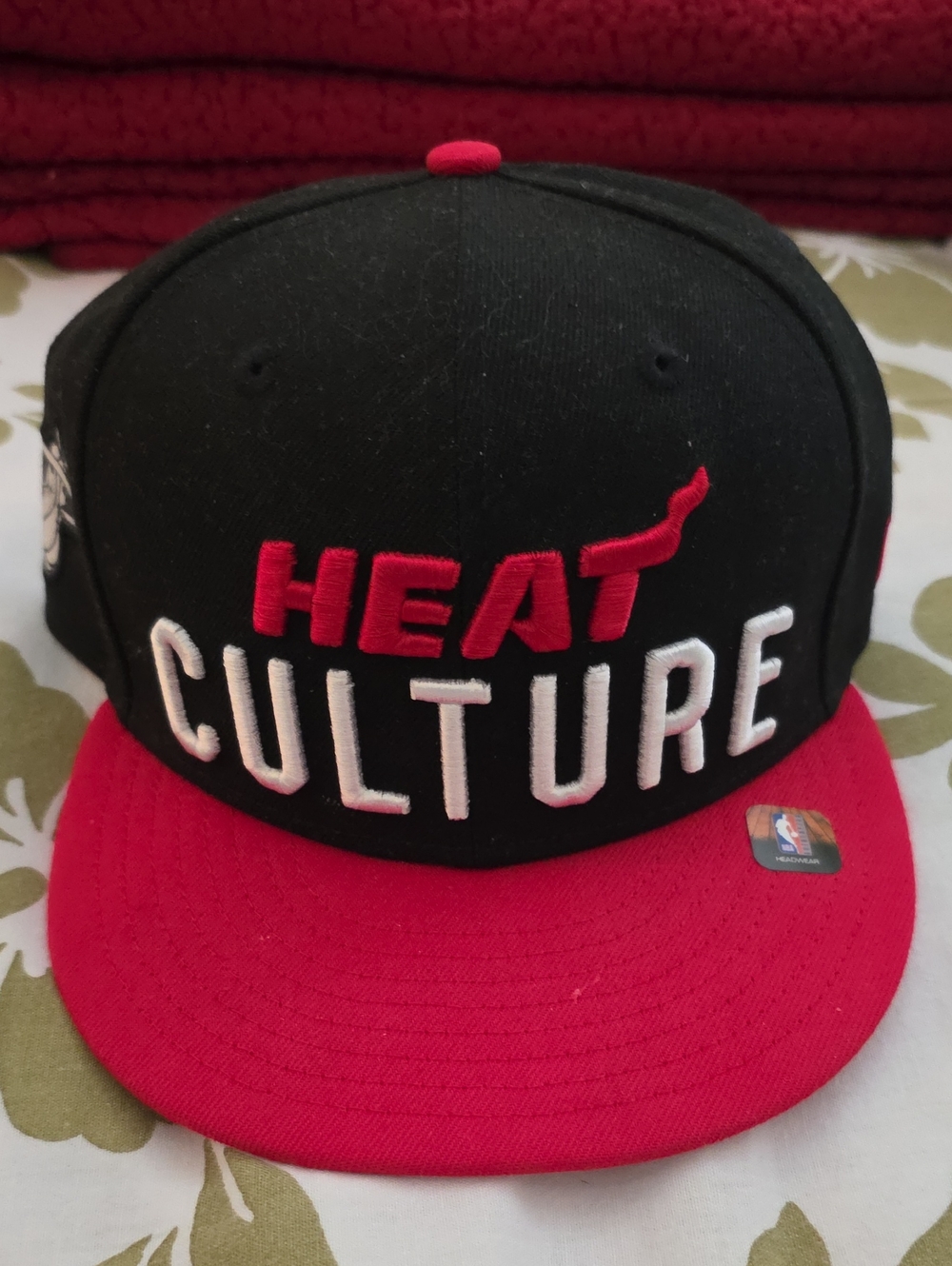 NBA Heat Culture Two-Tone Black and Red Snapback
